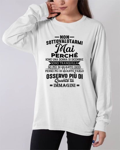 NON SOTTOVALUTARMI MAI – T-SHIRT DA DONNA – DONN12 (SKU2605-357-12)