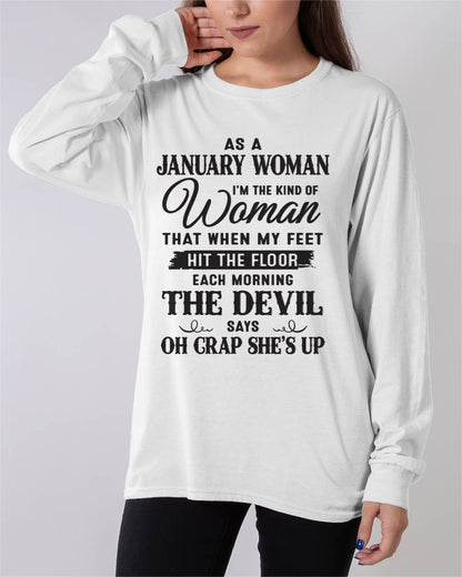 AS A JANUARY WOMAN - T-Shirt For Woman  – DOAN01 (SKU26T-01-36-01)