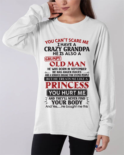 September – You Can’t Scare Me I Have A Freaking Crazy Grandpa – Gift For Granddaughter From Grandpa – DONN09 (SKU09-143-09)