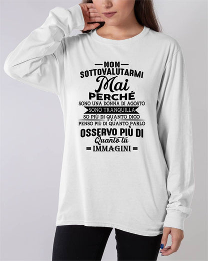NON SOTTOVALUTARMI MAI – T-SHIRT DA DONNA – DONN08 (SKU2605-357-08)