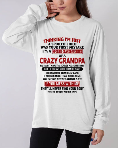 I'm A Spoiled Granddaughter – Gift For Granddaughter From Grandpa – DOAN00 (SKU-GPD1-NTT00)