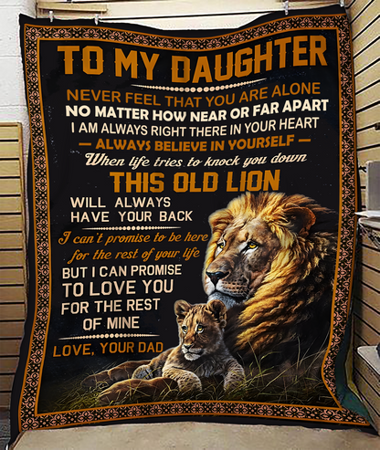 BLANKET FOR DAUGHTER – COMFORT & WARMTH GIFT FROM DAD Sherpa Fleece Quilt Blanket NTTD00 (SKUB11-BLK-07)