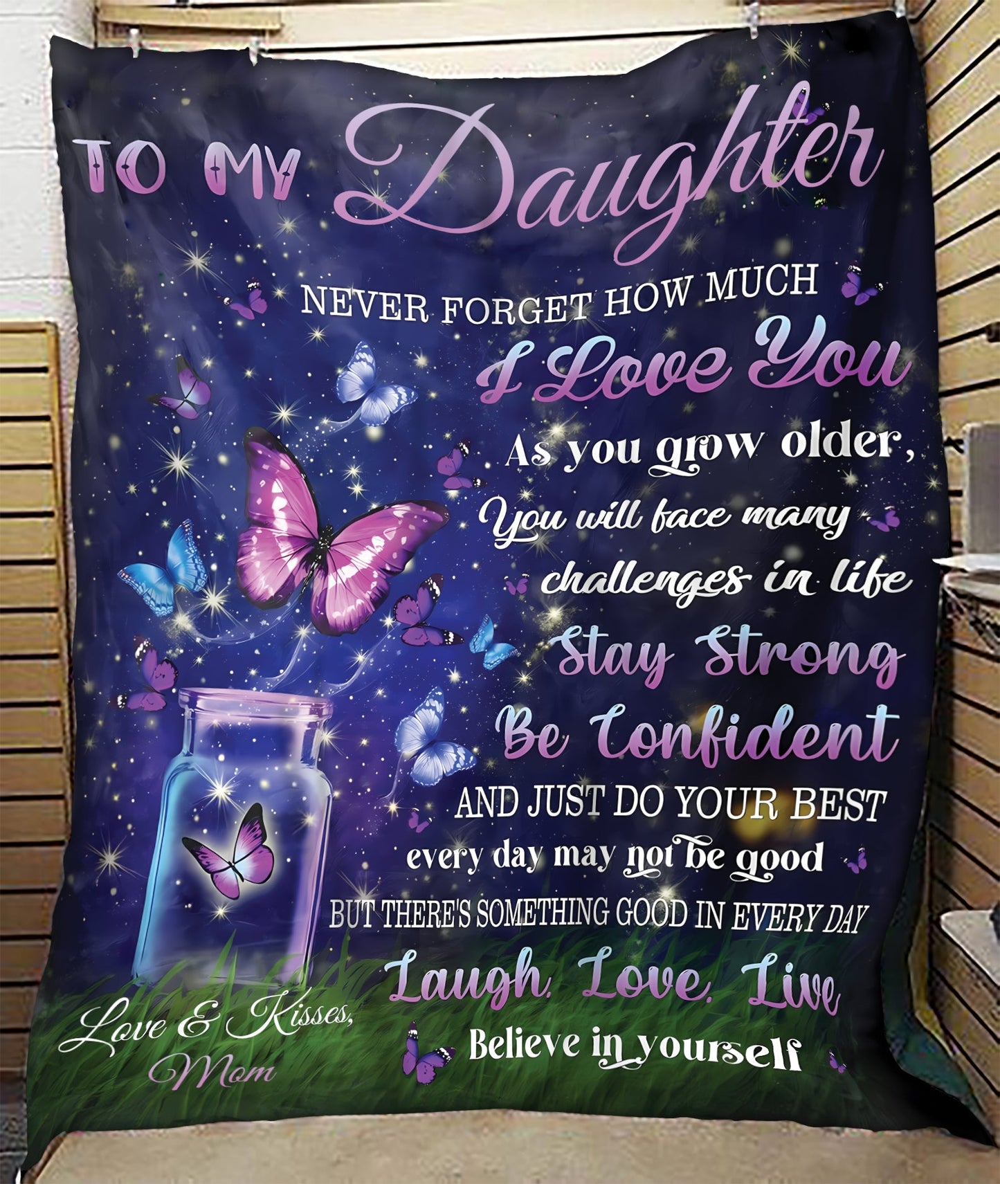 BLANKET FOR DAUGHTER – COMFORT & WARMTH GIFT FROM MOM Sherpa Fleece Quilt Blanket EBIL00 (SKUB12-123)