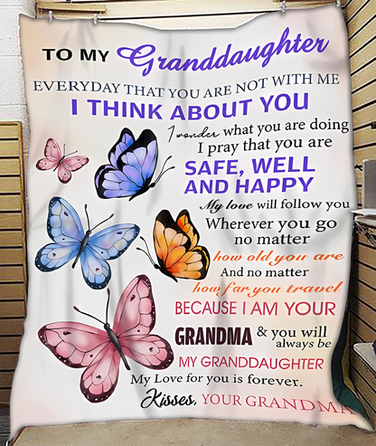 BLANKET FOR GRANDDAUGHTER – COMFORT & WARMTH GIFT FROM GRANDMA  Sherpa Fleece Quilt Blanket EBIL00 (SKUB-BLK-GMD1)