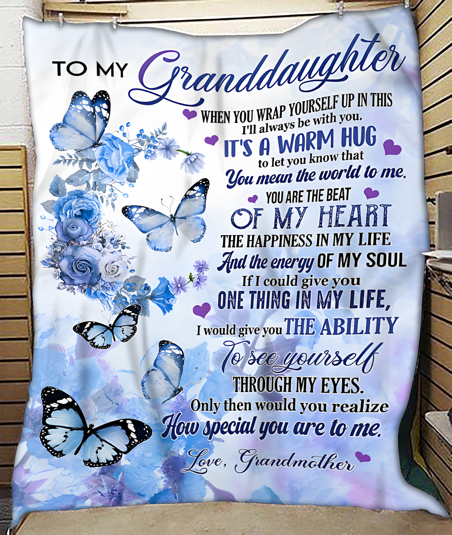 TO MY GRANDDAUGHTER - GIFT FOR GRANDDAUGHTER - Sherpa Fleece Blanket From Grandma (SKUB-NTTD-06)