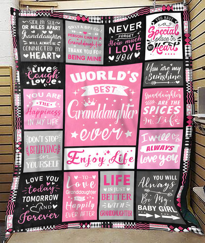 TO MY GRANDDAUGHTER - GIFT FOR GRANDDAUGHTER - Sherpa Fleece Blanket From Grandparent (SKUB-NTTD-07)