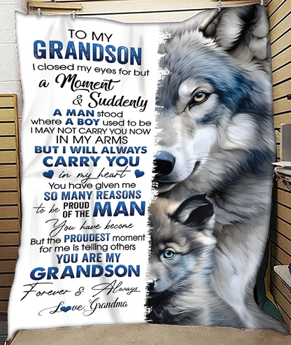 Special Gift for Your Grandson - From Grandma Blanket (SKUB11-73)