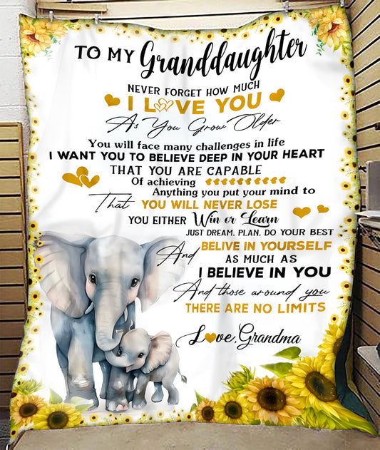 Special Gift For Your Granddaughter Blanket - From Grandma (SKUB12-271)