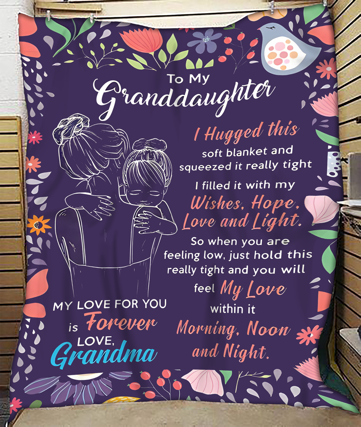 BLANKET FOR GRANDDAUGHTER – COMFORT & WARMTH GIFT Sherpa Fleece Blanket NTTD00 (SKUB-GRA02)