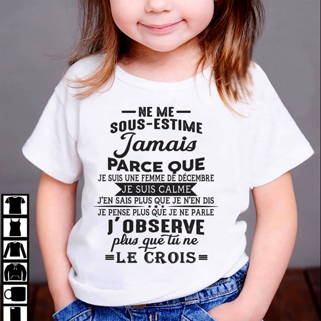 NE ME SOUS-ESTIME JAMAIS – T-SHIRT POUR FEMME – DONN12 (SKU26T-01157-12)