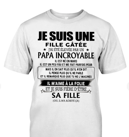 Cadeau d’anniversaire de papa pour sa fille  |   T-shirt - EBIL03 / fr03
