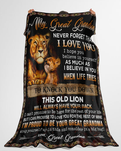 Special Gift For Your Great Grandson Blanket - From Great Grandma