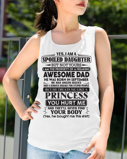 September – Yes, I Am A Spoiled Daughter – Gift For Daughter From Dad – DOAN09 (SKU12-267-09)