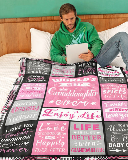 TO MY GRANDDAUGHTER - GIFT FOR GRANDDAUGHTER - Sherpa Fleece Blanket From Grandparent (SKUB-EBIL-07)