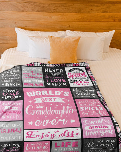 TO MY GRANDDAUGHTER - GIFT FOR GRANDDAUGHTER - Sherpa Fleece Blanket From Grandparent (SKUB-NTTD-07)