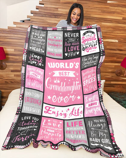 TO MY GRANDDAUGHTER - GIFT FOR GRANDDAUGHTER - Sherpa Fleece Blanket From Grandparent (SKUB-EBIL-07)