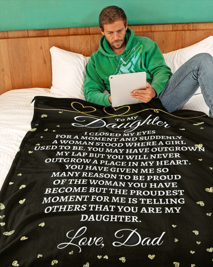 TO MY DAUGHTER - GIFT FOR DAUGHTER FROM DAD - Sherpa Fleece Quilt Blanket (SKUB-BLANKET-DAD00)