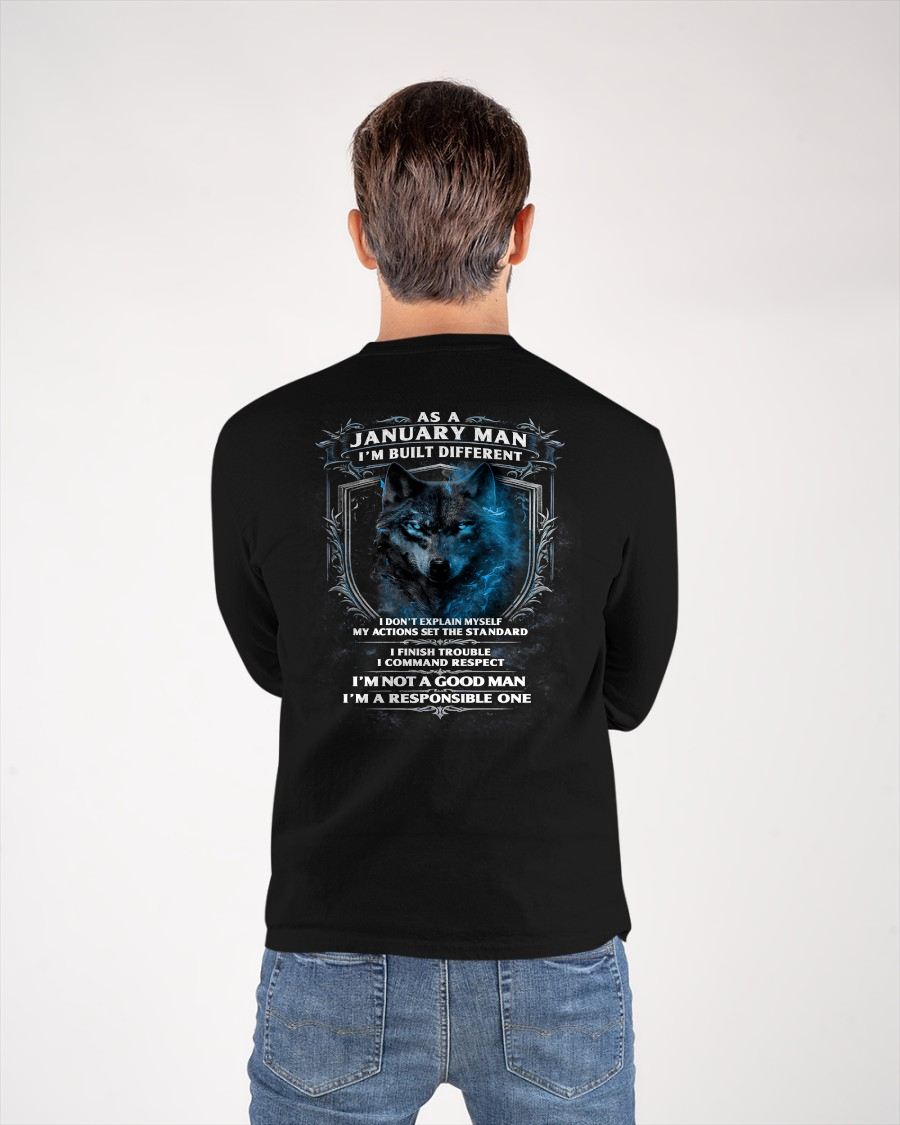 JANUARY - BUILT DIFFERENT - BIRTHDAY T-SHIRT FOR MEN - EBIL01 (SKU12-301-01)