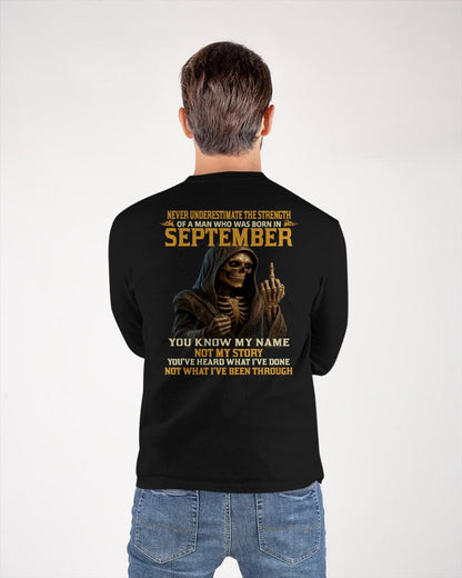 SEPTEMBER - NEVER UNDERESTIMATE - BIRTHDAY T-SHIRT FOR MEN - EBIL09 (SKU26T-01-06-09)