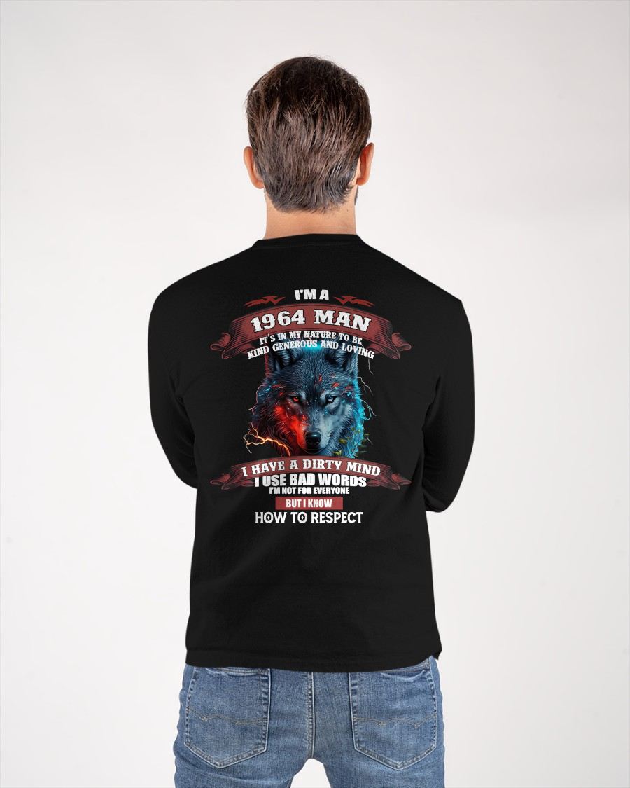 BORN IN 1964 - KNOW HOW TO RESPECT - BIRTHDAY T-SHIRT FOR MEN - Us1964 (SKU12-286-1964)