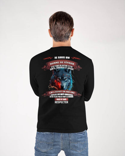 FÉVRIER -  JE SAIS RESPECTER – T-SHIRT D’ANNIVERSAIRE POUR HOMME - frEBIL02 (SKU12-266-02)