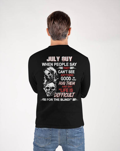 JULY -  HUG THEM AND SAY... - BIRTHDAY T-SHIRT FOR MEN - EBIL07 (SKU12-253-07)