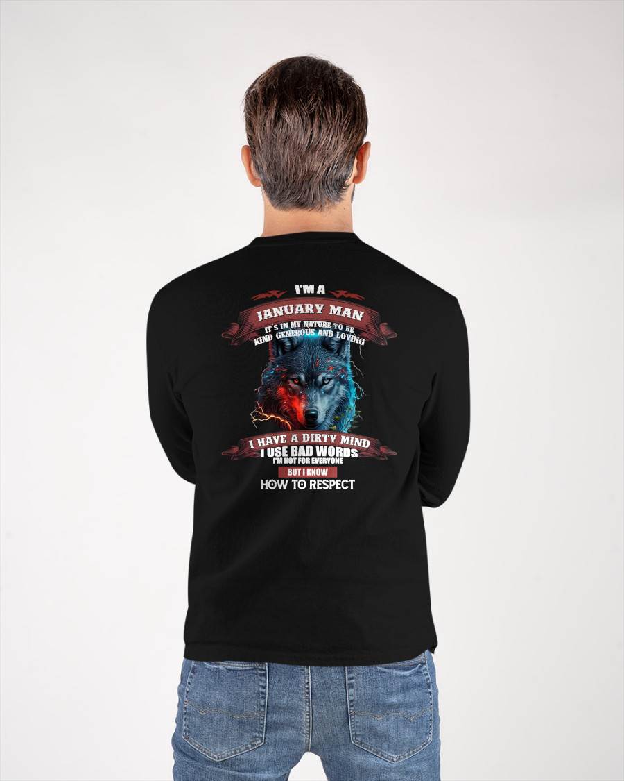 JANUARY - KNOW HOW TO RESPECT - BIRTHDAY T-SHIRT FOR MEN - EBIL01 (SKU12-162-01)