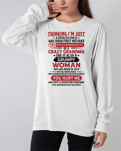 JULY - TO MY GRANDDAUGHTER - SPOILED GRANDDAUGHTER - GIFT FROM GRANDMA - EBIL07 (SKU10-117-07)