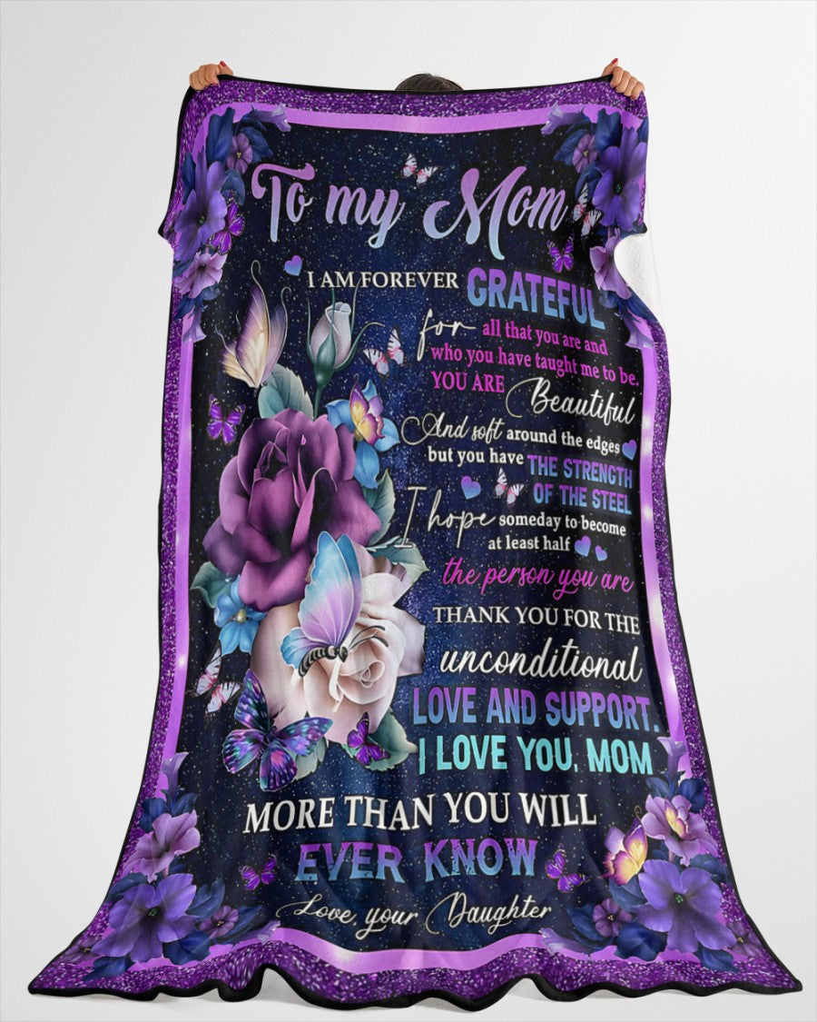 TO MY MOM - GIFT FOR MOTHER - Sherpa Fleece Quilt Blanket (SKUB-BLK-DAU00)