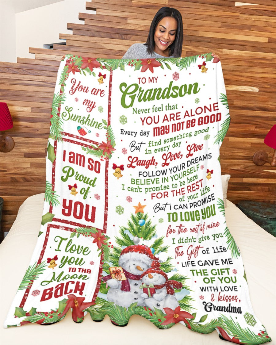 BLANKET FOR GRANDSON – COMFORT & WARMTH CHRISTMAS GIFT FROM GRANDMA  Sherpa Fleece Quilt Blanket NTTD00 (SKUB10-183)