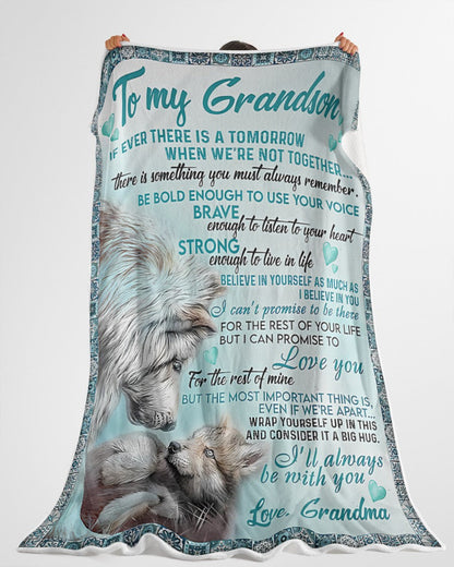 BLANKET FOR GRANDSON – COMFORT & WARMTH GIFT FROM GRANDMA  Sherpa Fleece Quilt Blanket NTTD00 (SKUB06-109)