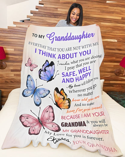 BLANKET FOR GRANDDAUGHTER – COMFORT & WARMTH GIFT FROM GRANDMA  Sherpa Fleece Quilt Blanket EBIL00 (SKUB-BLK-GMD1)