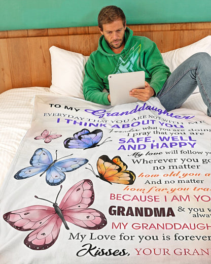 BLANKET FOR GRANDDAUGHTER – COMFORT & WARMTH GIFT FROM GRANDMA  Sherpa Fleece Quilt Blanket EBIL00 (SKUB-BLK-GMD1)