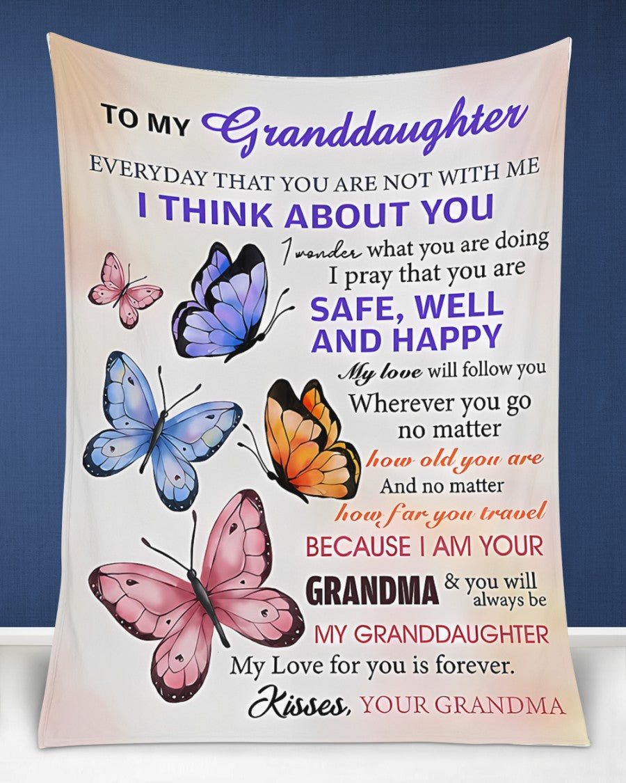 BLANKET FOR GRANDDAUGHTER – COMFORT & WARMTH GIFT FROM GRANDMA  Sherpa Fleece Quilt Blanket EBIL00 (SKUB-BLK-GMD1)