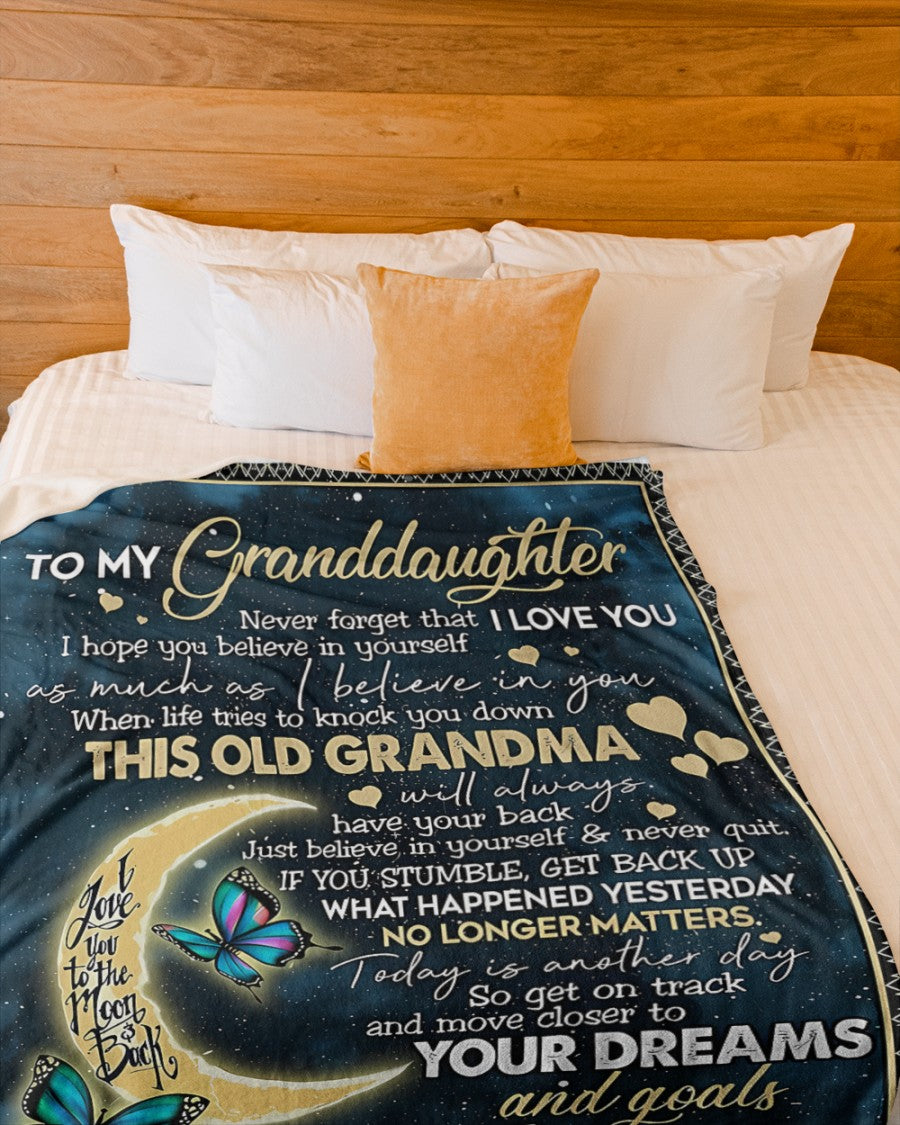 BLANKET FOR GRANDDAUGHTER – COMFORT & WARMTH GIFT FROM GRANDMA  Sherpa Fleece Quilt Blanket EBIL00 (SKUB-BLK-GMD2)