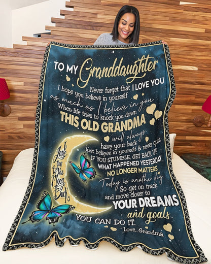 BLANKET FOR GRANDDAUGHTER – COMFORT & WARMTH GIFT FROM GRANDMA  Sherpa Fleece Quilt Blanket EBIL00 (SKUB-BLK-GMD2)