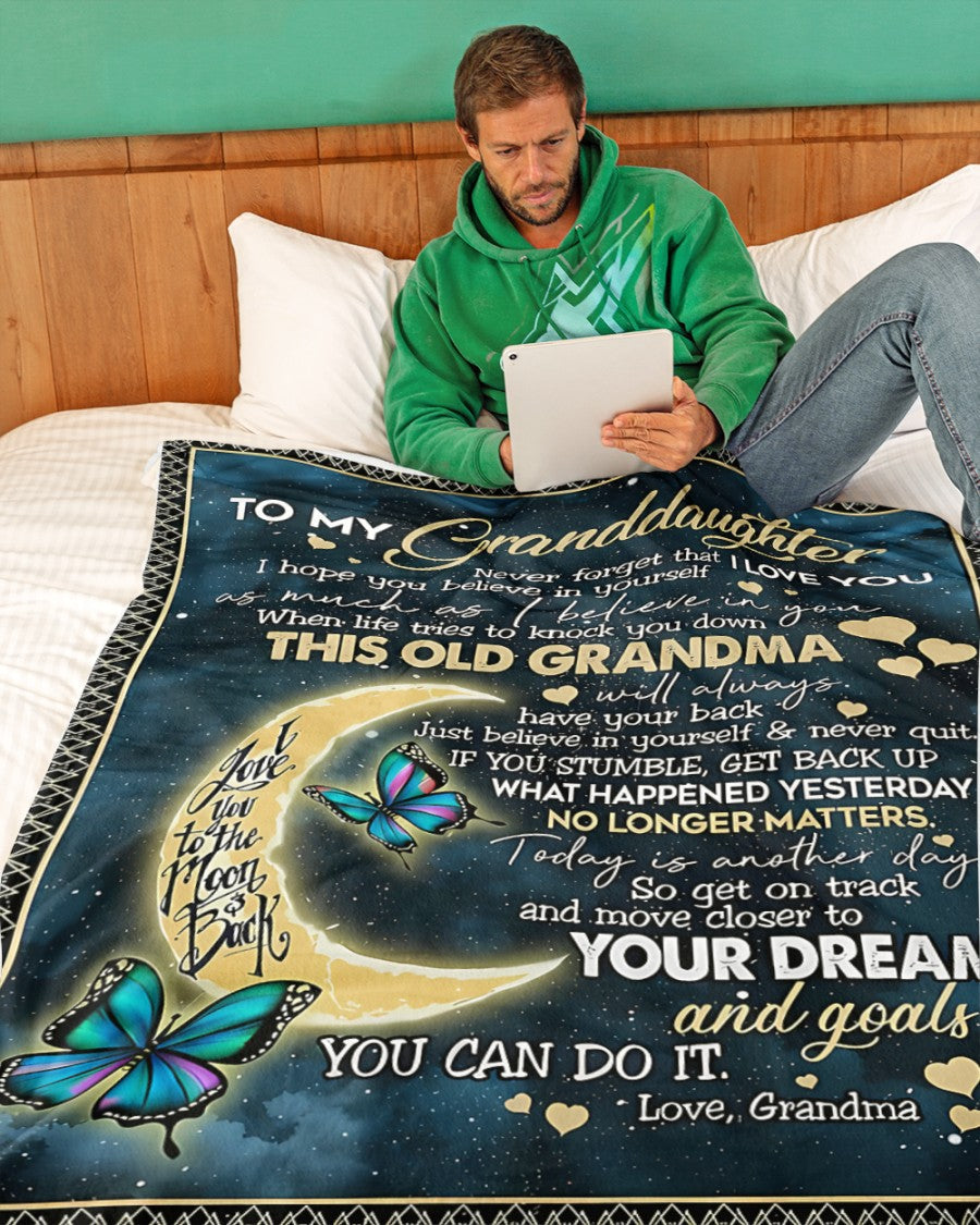 BLANKET FOR GRANDDAUGHTER – COMFORT & WARMTH GIFT FROM GRANDMA  Sherpa Fleece Quilt Blanket EBIL00 (SKUB-BLK-GMD2)