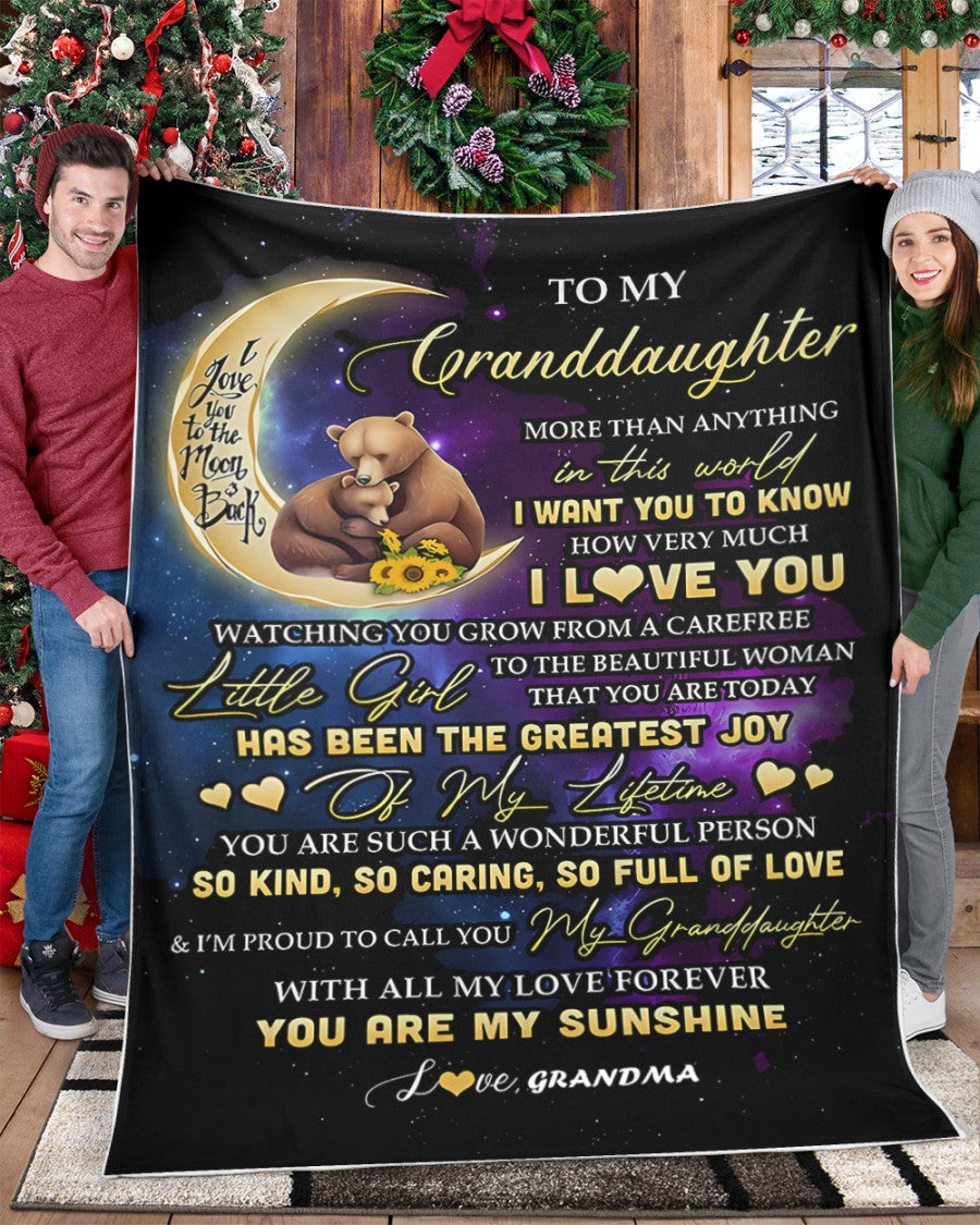 BLANKET FOR GRANDDAUGHTER – COMFORT & WARMTH GIFT FROM GRANDMA  Sherpa Fleece Quilt Blanket EBIL00 (SKUB-BLK-GMD3)