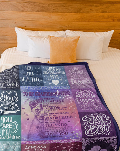 BLANKET FOR GRANDDAUGHTER – COMFORT & WARMTH GIFT FROM GRANDPARENTS  Sherpa Fleece Quilt Blanket NTTD00 (SKUB11-BLK-04)