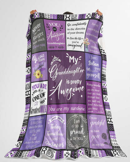 BLANKET FOR GRANDDAUGHTER – COMFORT & WARMTH GIFT FROM GRANDPARENTS  Sherpa Fleece Quilt Blanket NTTD00 (SKUB11-BLK-03)