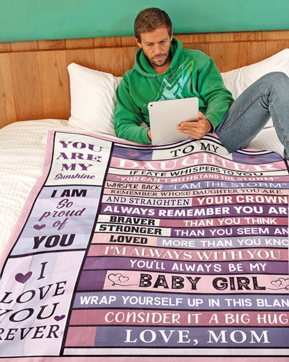 BLANKET FOR DAUGHTER – COMFORT & WARMTH GIFT FROM MOM Sherpa Fleece Quilt Blanket NTTD00 (SKUB11-BLK-05)