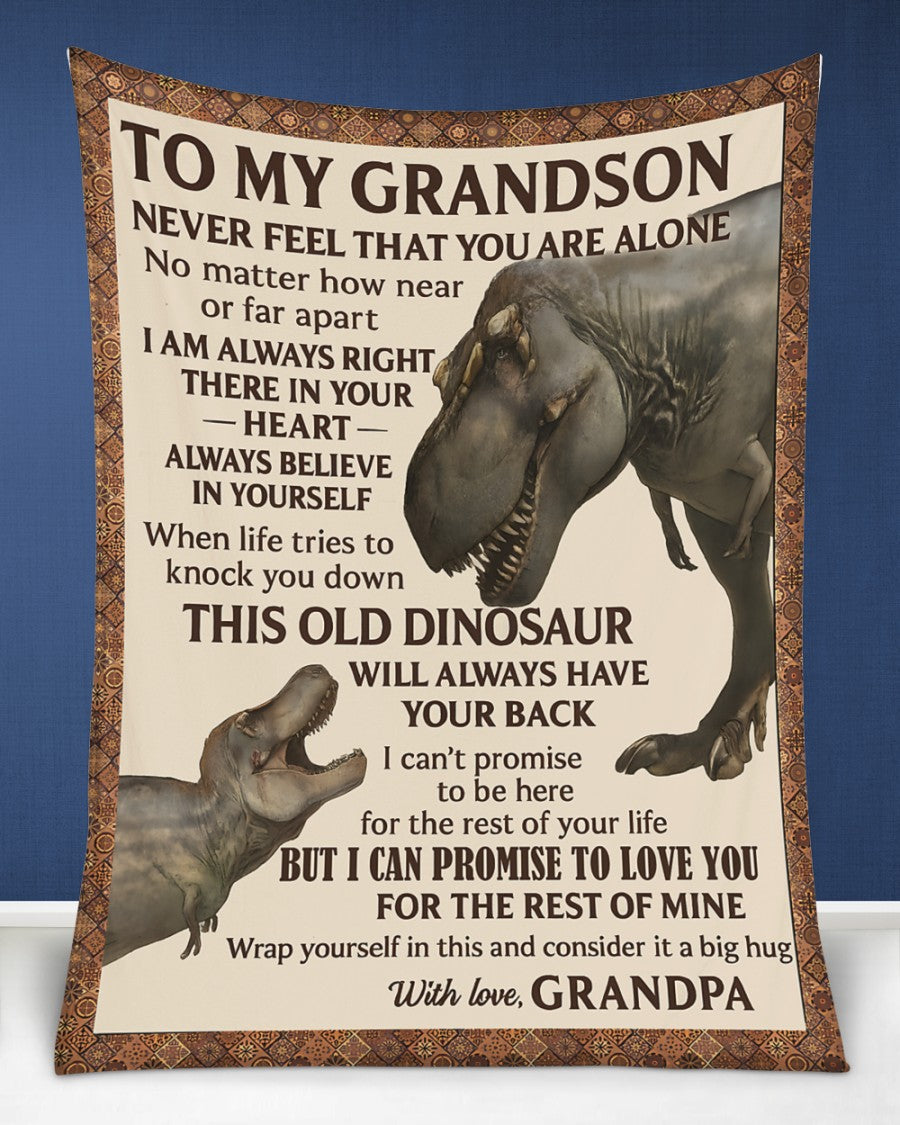 BLANKET FOR GRANDSON – COMFORT & WARMTH GIFT FROM GRANDPA  Sherpa Fleece Quilt Blanket NTTD00 (SKUB11-BLK-09)