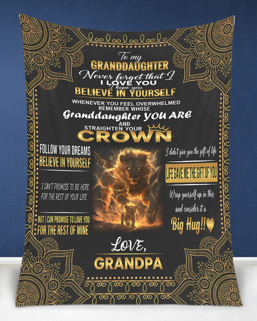 BLANKET FOR GRANDDAUGHTER – COMFORT & WARMTH GIFT FROM GRANDPA  Sherpa Fleece Quilt Blanket NTTD00 (SKUB11-125)