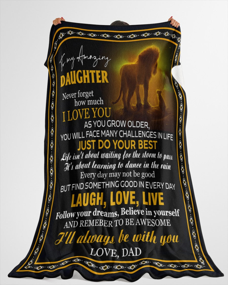 BLANKET FOR DAUGHTER – COMFORT & WARMTH GIFT FROM DAD Sherpa Fleece Quilt Blanket EBIL00 (SKUB12-68)