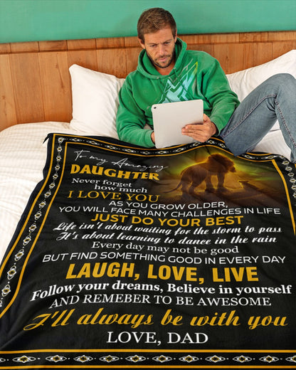 BLANKET FOR DAUGHTER – COMFORT & WARMTH GIFT FROM DAD Sherpa Fleece Quilt Blanket EBIL00 (SKUB12-68)