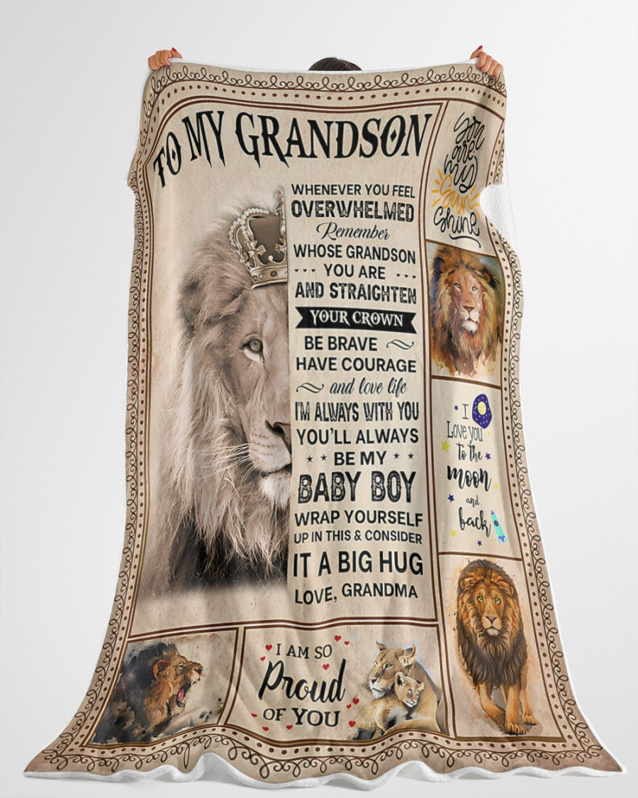 BLANKET FOR GRANDSON – COMFORT & WARMTH GIFT FROM GRANDMA  Sherpa Fleece Quilt Blanket EBIL00 (SKUB12-BLK-02)