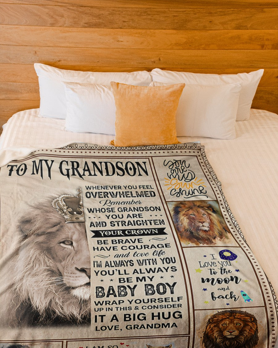 BLANKET FOR GRANDSON – COMFORT & WARMTH GIFT FROM GRANDMA  Sherpa Fleece Quilt Blanket EBIL00 (SKUB12-BLK-02)