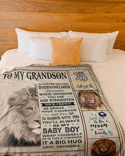 BLANKET FOR GRANDSON – COMFORT & WARMTH GIFT FROM GRANDMA  Sherpa Fleece Quilt Blanket EBIL00 (SKUB12-BLK-02)