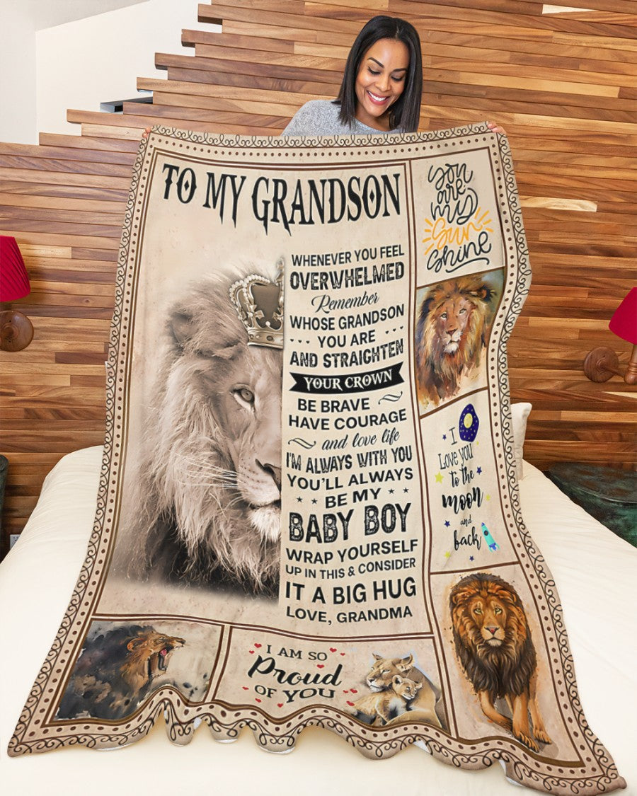 BLANKET FOR GRANDSON – COMFORT & WARMTH GIFT FROM GRANDMA  Sherpa Fleece Quilt Blanket EBIL00 (SKUB12-BLK-02)