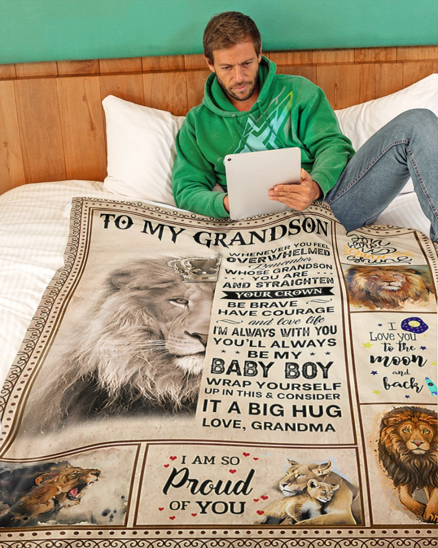 BLANKET FOR GRANDSON – COMFORT & WARMTH GIFT FROM GRANDMA  Sherpa Fleece Quilt Blanket EBIL00 (SKUB12-BLK-02)